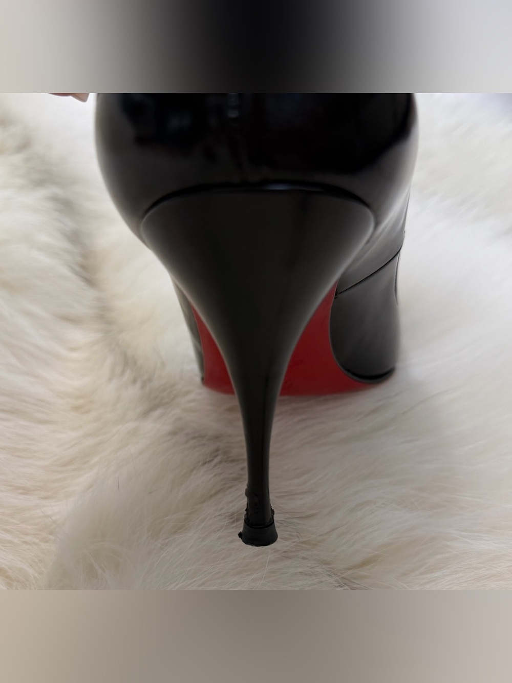 Christian Louboutin You You Black Patent Leather Peep Toe Pumps - 38.5 WORN ONCE - Picture 6 of 12